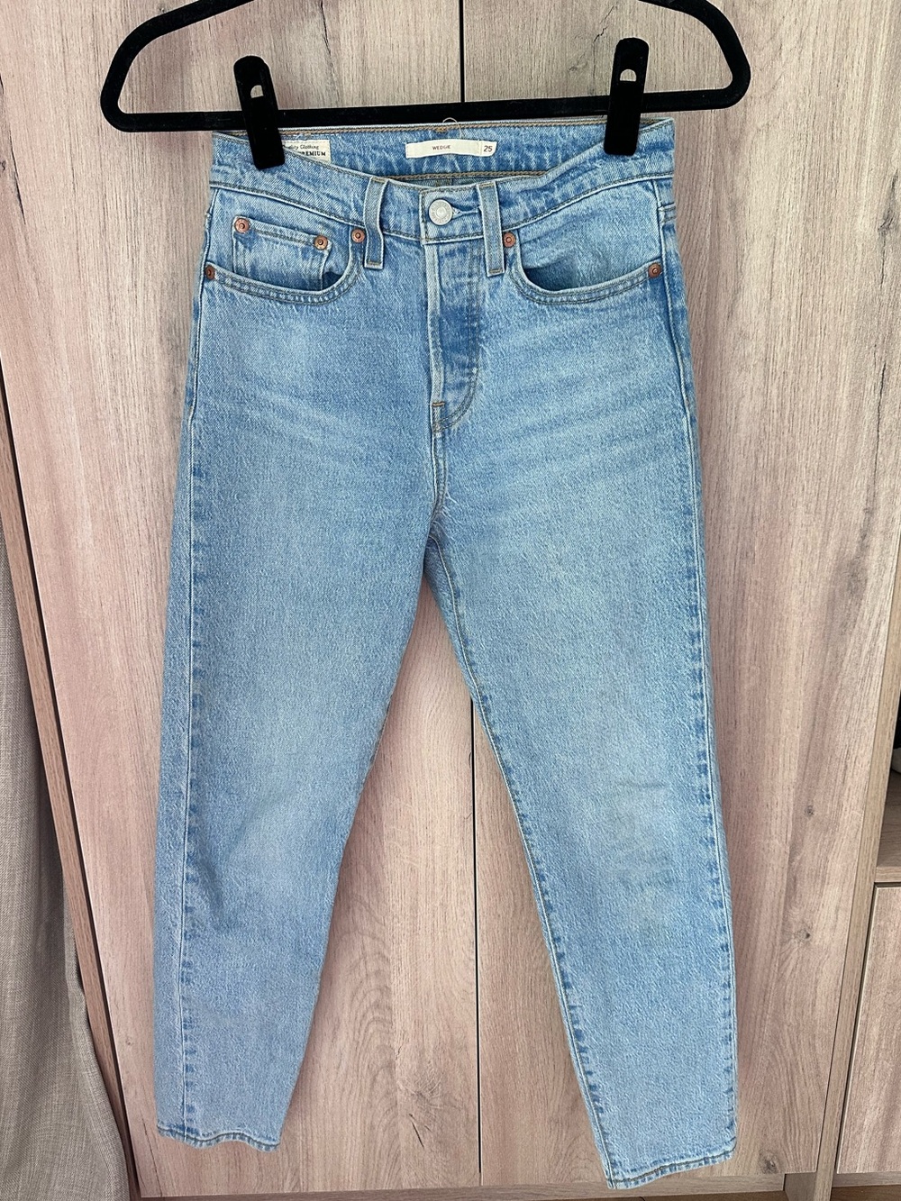 Levi's Light Blue wedgie cut